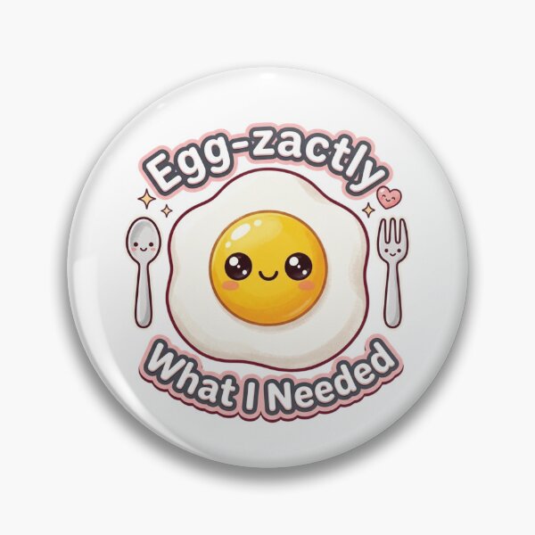 Item preview, Cute Kawaii Fried Egg - Egg-zactly What I Needed Food Pun Illustration designed and sold by Lansangsan.
