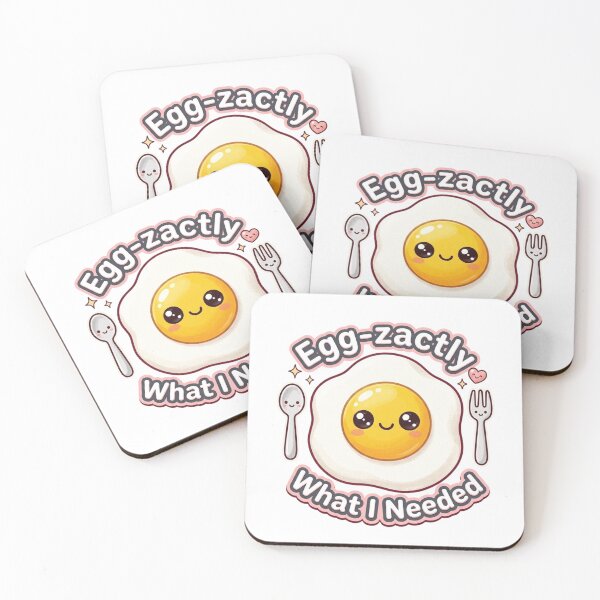 Item preview, Cute Kawaii Fried Egg - Egg-zactly What I Needed Food Pun Illustration designed and sold by Lansangsan.