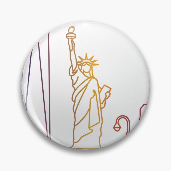Item preview, New York Skyline Rainbow Line Art designed and sold by PixorStudio.