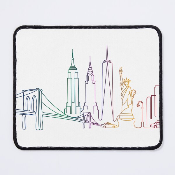 Item preview, New York Skyline Rainbow Line Art designed and sold by PixorStudio.