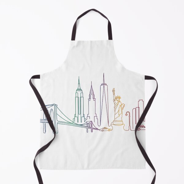 Item preview, New York Skyline Rainbow Line Art designed and sold by PixorStudio.