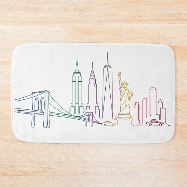 Item preview, New York Skyline Rainbow Line Art designed and sold by PixorStudio.