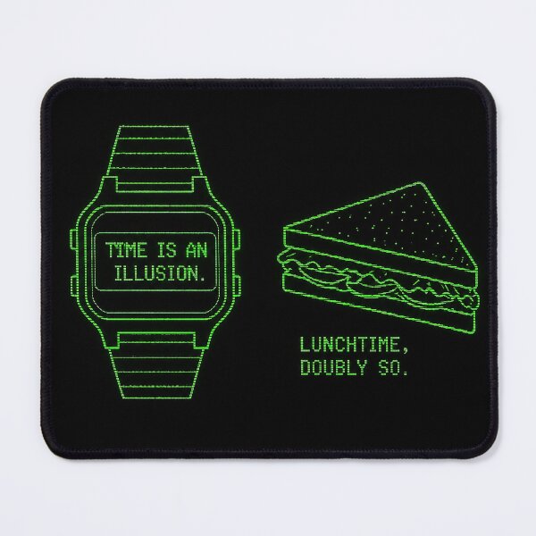 Item preview, Time Is an Illusion Shirt – Lunchtime Doubly So – Hitchhiker's Guide Quote Tee – Retro Digital Watch & Sandwich Design – Geek Humor Gift designed and sold by DiamondSkyShirt.
