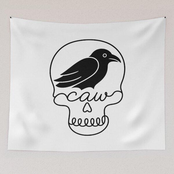 Item preview, Caw Crow Skull Creepy Cute Raven Bird Spooky Goth designed and sold by gunaone-design.