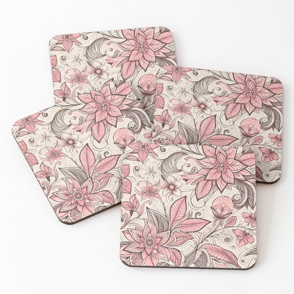 Item preview, Blush Pink Minimal Floral Pattern Art designed and sold by Apex Designs.