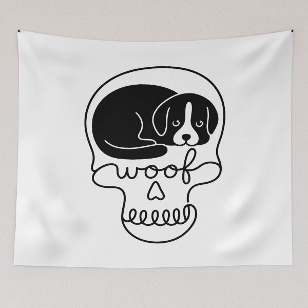 Item preview, Woof Dog Creepy Cute Dog Skull Woof Spooky Goth designed and sold by gunaone-design.