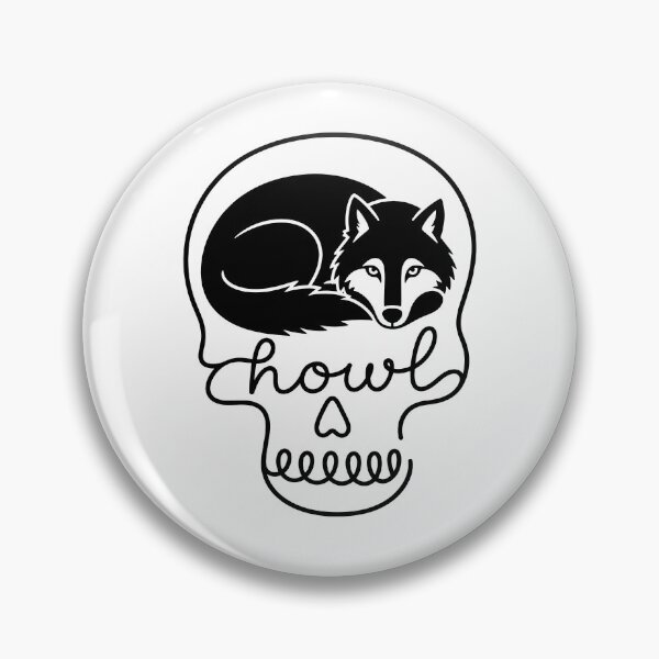 Item preview, howlin wolf Creepy Cute Wolf Skull Howling Spooky Goth designed and sold by gunaone-design.