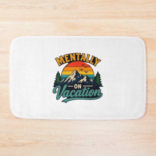 Item preview, Mentally On Vacation Retro Mountain Sunset designed and sold by FEEL GOOD CLUB DESIGNS.