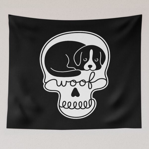 Item preview, Woof Dog Creepy Cute Dog Skull Woof Spooky Goth designed and sold by gunaone-design.