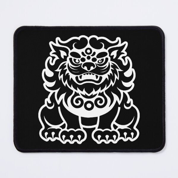 Item preview, Bold Black & White Shisa Guardian – Retro Japanese Lion Dog Design designed and sold by Analog Aura .