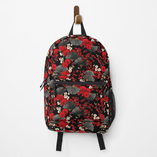 Item preview, Japanese Fan Red Berry Floral Pattern Design designed and sold by NicolasGlowArt.