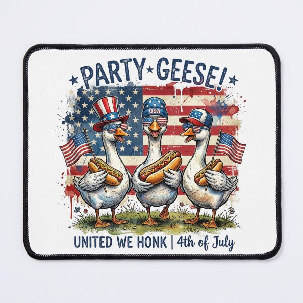 Item preview, Party Geese 4th of July Shirt – Funny Patriotic Goose USA Hot Dog Independence Day Tee designed and sold by JadmeStudio.