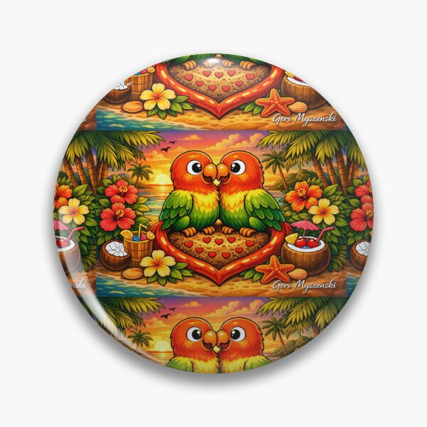 Item preview, Tropical Lovebirds at Sunset designed and sold by The Art Queen Of Michigan .