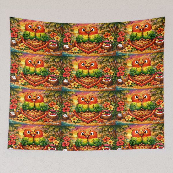 Item preview, Tropical Lovebirds at Sunset designed and sold by The Art Queen Of Michigan .