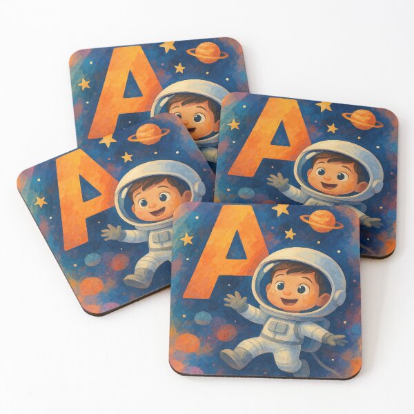 Item preview, A is for Aiden Astronaut Space Alphabet Nursery Name Art designed and sold by LoveNurseries.