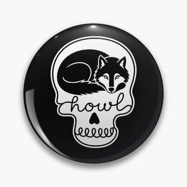 Item preview, howlin wolf Creepy Cute Wolf Skull Howling Spooky Season designed and sold by gunaone-design.