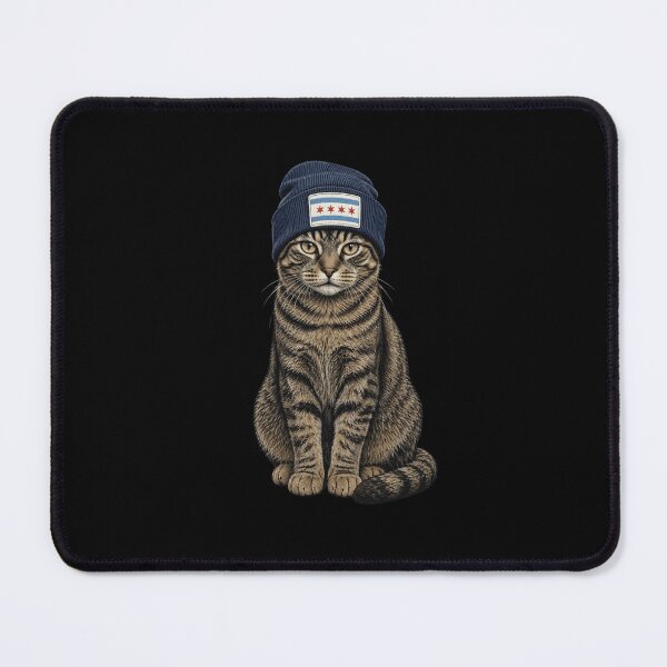 Item preview, Chicago Flag Beanie Tabby Cat designed and sold by snowry.