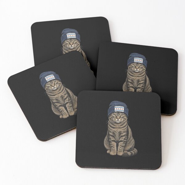 Item preview, Chicago Flag Beanie Tabby Cat designed and sold by snowry.