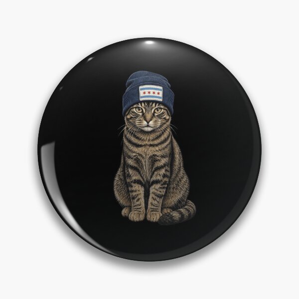 Item preview, Chicago Flag Beanie Tabby Cat designed and sold by snowry.