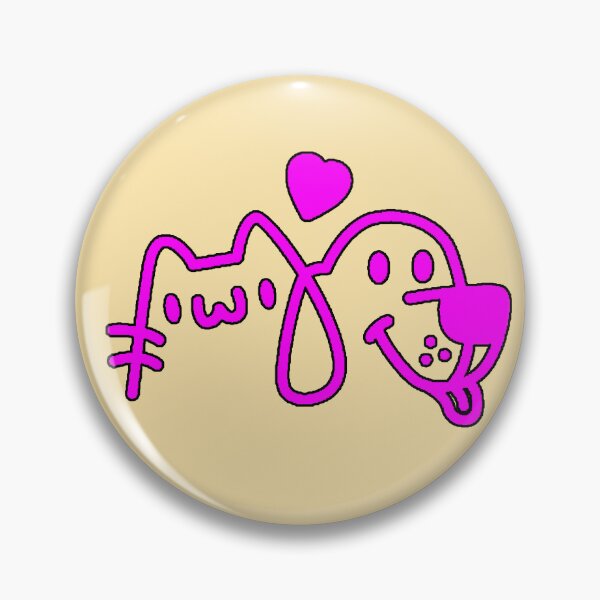 Item preview, Cat Dog Love Kawaii Magenta Line Pets Friends designed and sold by AstronautMerch.