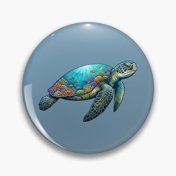 Item preview, Green Sea Turtle Double Exposure Coral Reef Design  designed and sold by BirdsnStuff.