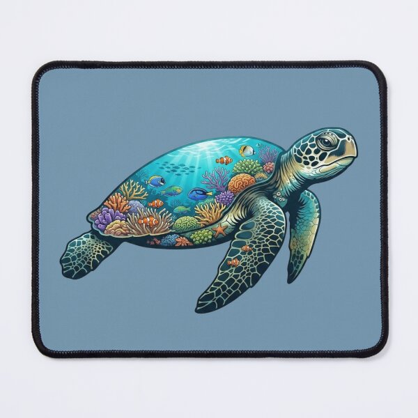 Item preview, Green Sea Turtle Double Exposure Coral Reef Design designed and sold by BirdsnStuff.