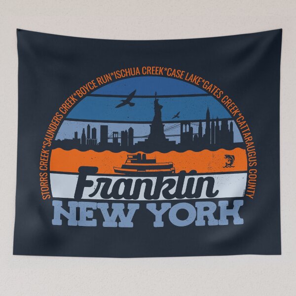 Item preview, Franklin New York Sunset Retro Vintage Local Pride Logo designed and sold by CRHPOD20.