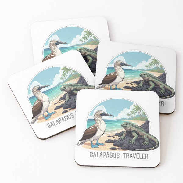 Item preview, Galapagos Traveler Sticker – Cute Tropical Wildlife Beach Illustration designed and sold by Modefissi.