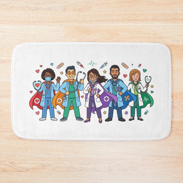 Item preview, Doctors Are Superheroes Cute Doodle designed and sold by MadPig-Studio.