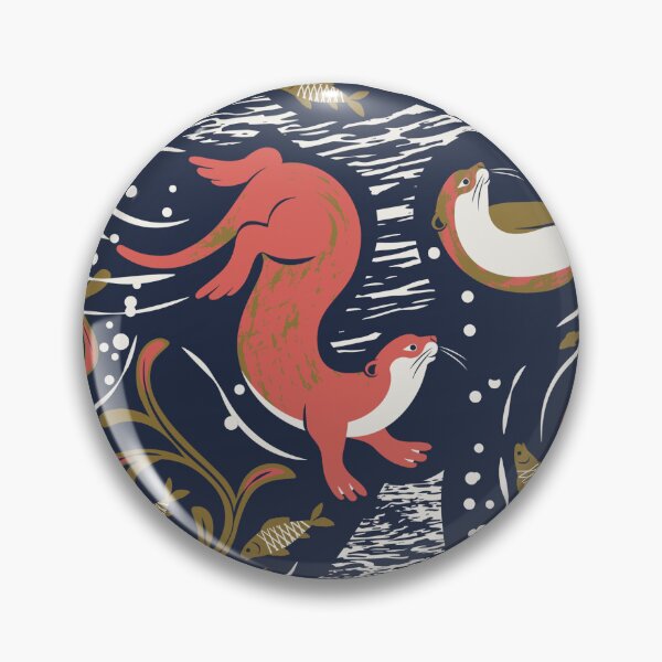 Item preview, Playful Otters - Ochre designed and sold by appleyards.