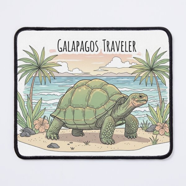 Item preview, Galapagos Giant Tortoise Sticker – Tropical Island Travel Illustration designed and sold by Modefissi.