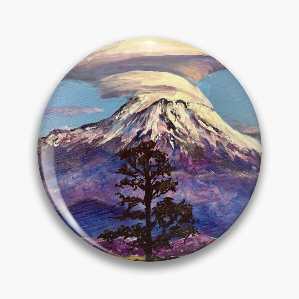 Item preview, Mount Shasta Sunset Landscape Painting | California Mountain Art Print designed and sold by RachelN-Designs.
