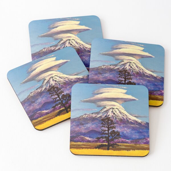Item preview, Mount Shasta Sunset Landscape Painting | California Mountain Art Print designed and sold by RachelN-Designs.