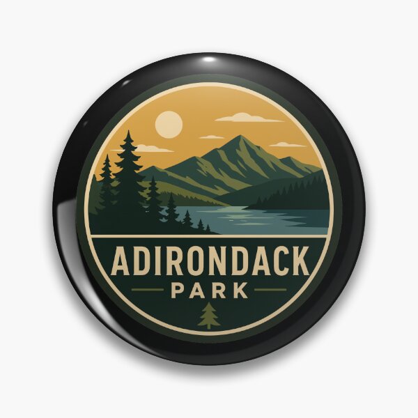 Item preview, Adirondack Park in New York, Vintage Travel Art Circle Emblem designed and sold by MaateoDesign.
