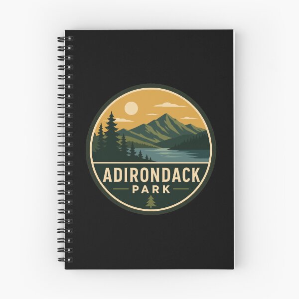 Aperçu de l'œuvre Parc Adirondack dans l'État de New York, emblème circulaire d'art de voyage vintage créée et vendue par MaateoDesign.