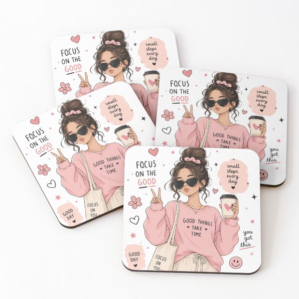 Item preview, Focus on the Good – Cute Aesthetic Girl Positive Vibes Design designed and sold by Pixel & Print.
