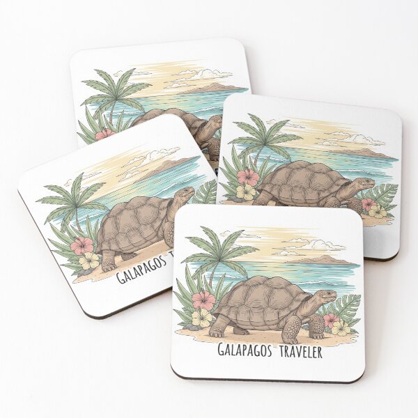 Item preview, Galapagos Traveler Sticker – Giant Tortoise Tropical Beach Design designed and sold by Modefissi.