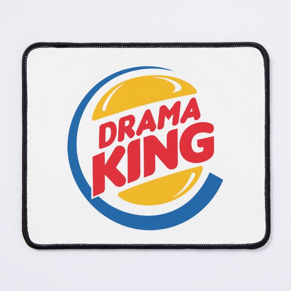 Item preview, Funny Drama King Typography Logo Design - Burger Joint Parody designed and sold by PIXEL POP DESIGNS - Beyond the Norm!.