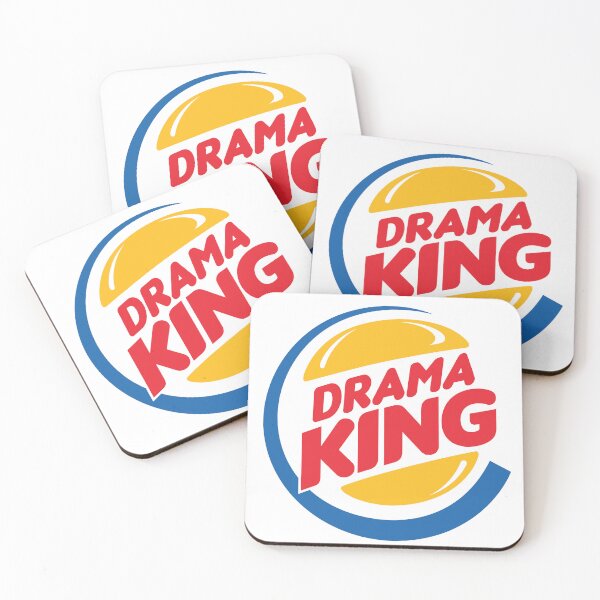 Item preview, Funny Drama King Typography Logo Design - Burger Joint Parody designed and sold by PIXEL POP DESIGNS - Beyond the Norm!.