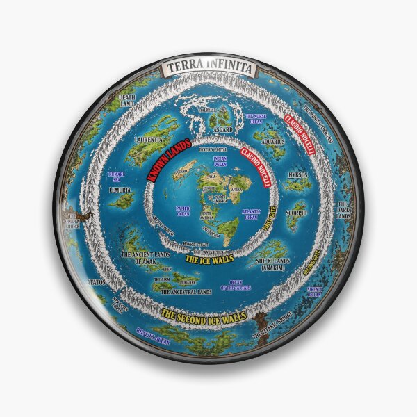 Item preview, Terra Infinita Map Sticker – Flat Earth Ice Wall World Map, Alternative Earth Theory, Concentric Rings Fantasy Map Design designed and sold by Emoji Emblems.