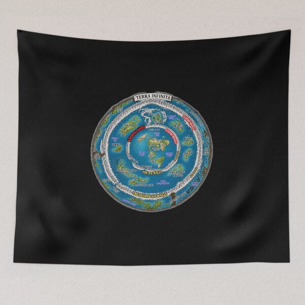 Item preview, Terra Infinita Map Sticker – Flat Earth Ice Wall World Map, Alternative Earth Theory, Concentric Rings Fantasy Map Design designed and sold by Emoji Emblems.