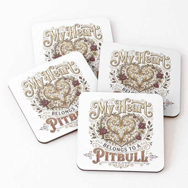 Item preview, My Heart Belongs to a Pitbull Vintage Heart Design designed and sold by My Pitbull Place.