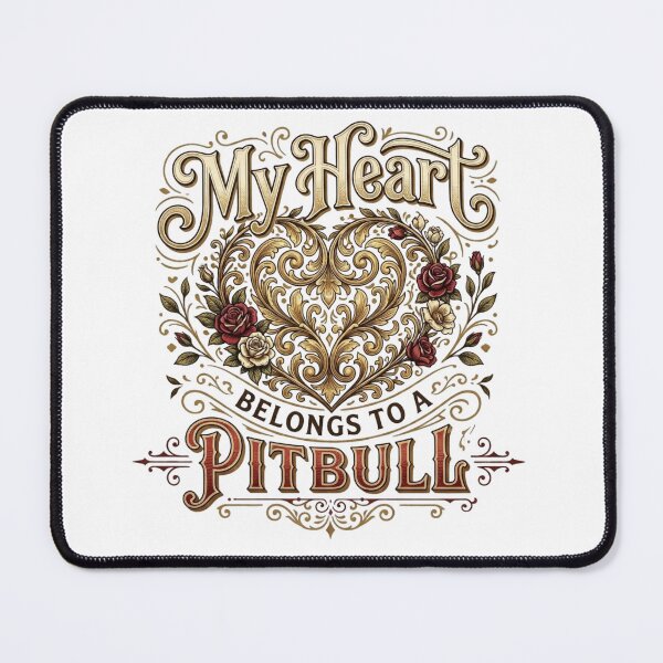 Item preview, My Heart Belongs to a Pitbull Vintage Heart Design designed and sold by My Pitbull Place.