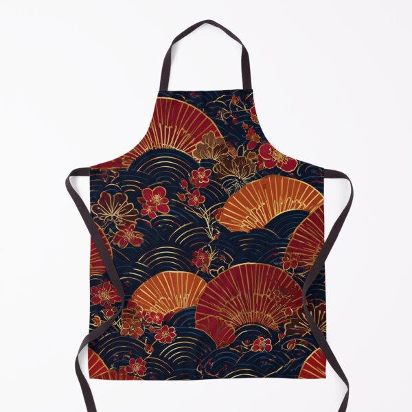 Item preview, Traditional Japanese Fan Sakura Wave Pattern Art designed and sold by NicolasGlowArt.