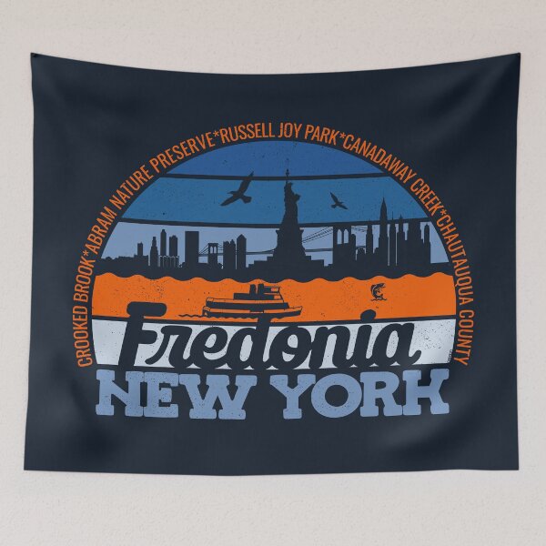 Item preview, Fredonia New York Sunset Retro Vintage Local Pride Logo designed and sold by CRHPOD20.