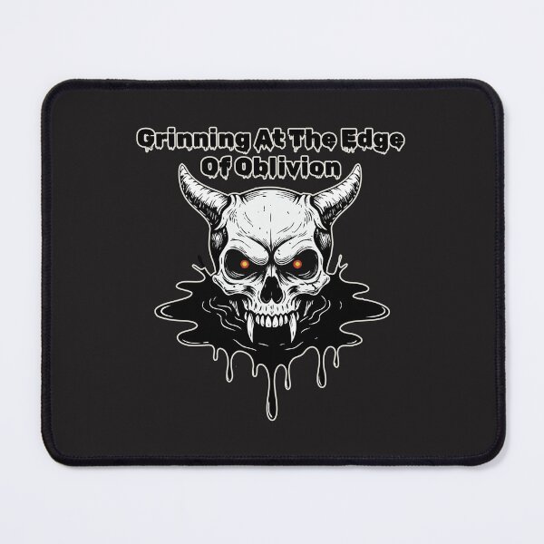Item preview, "Grinning At The Edge Of Oblivion" Demonic Horned Skull Metal Art designed and sold by Cipher & Soul.