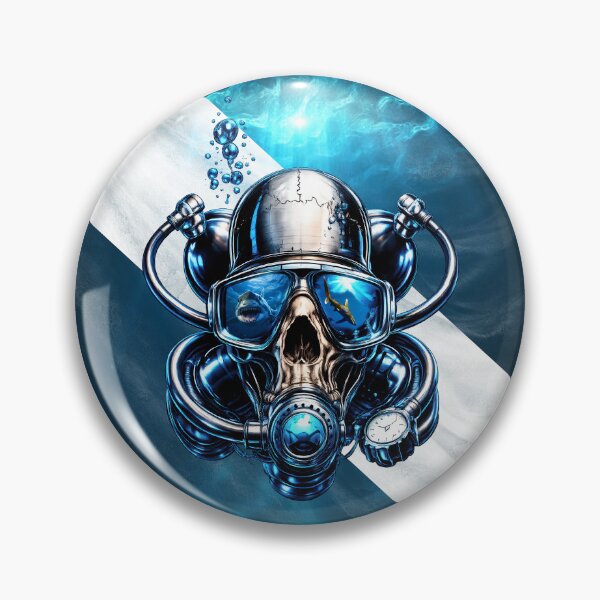 Item preview, Deep Sea Diver Skull Shark Reflection Underwater Design designed and sold by artistwill.