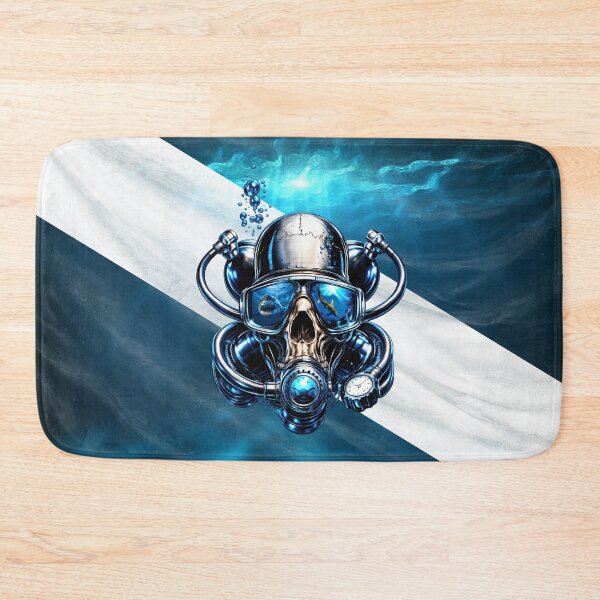 Item preview, Deep Sea Diver Skull Shark Reflection Underwater Design designed and sold by artistwill.