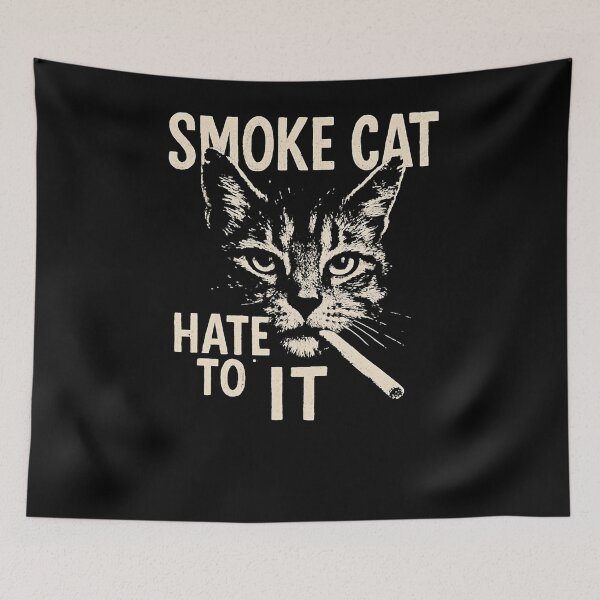 Item preview, Smoke Cat Hate It Vintage Style Art designed and sold by SiarheiYur.
