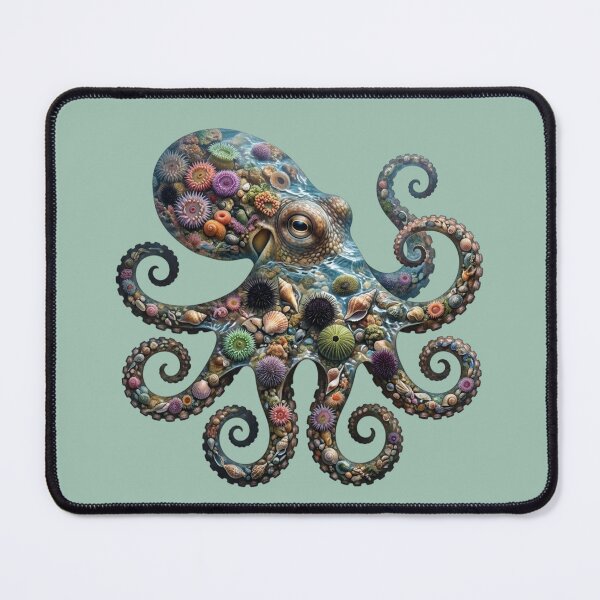 Item preview, Octopus Double Exposure Tide Pool Ocean Nature Design designed and sold by BirdsnStuff.